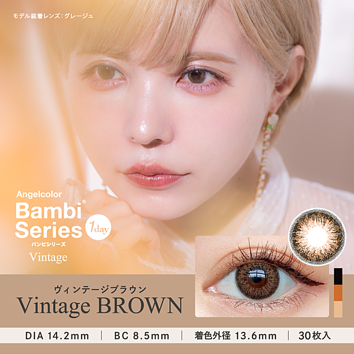 ワンデー バンビシリーズ ヴィンテージブラウン 30枚入り